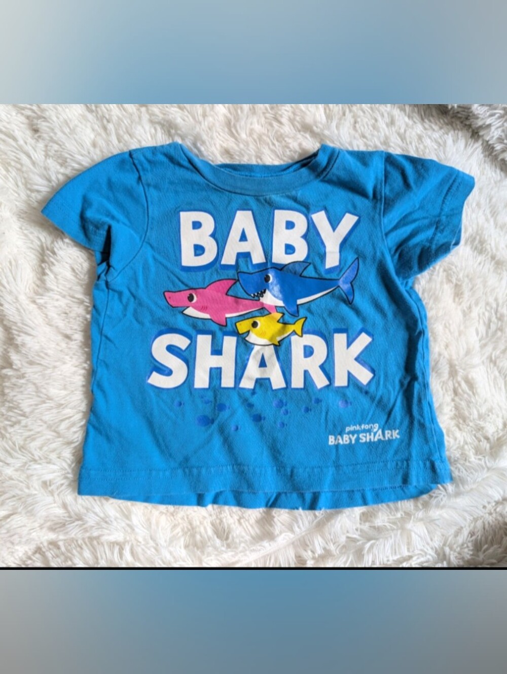 Pinkfong Baby Shark Blue Cotton Graphic Tshirt Size 2T